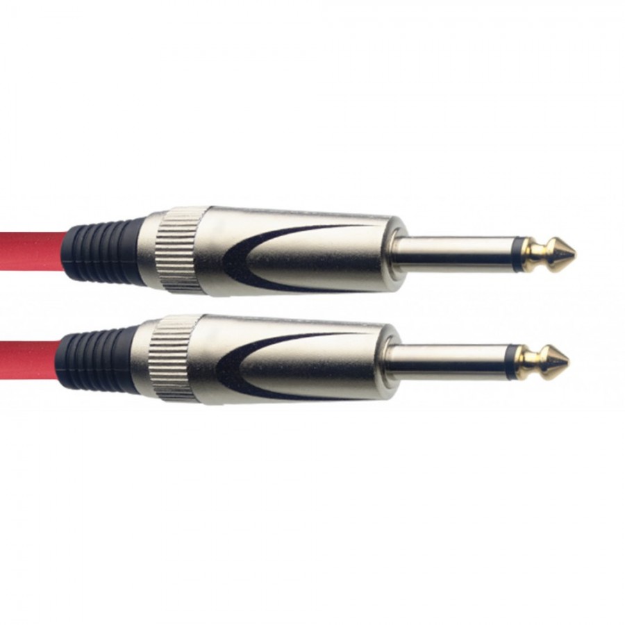 Stagg SGC3DL CRD 3m / 10 ft Instrument Cable - Straight/Straight, Red